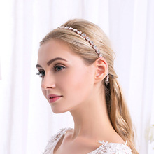 Bride Hair Band Pearl Crytal Headband Wedding Bridal Accessories Tiara Ornaments 2024 - buy cheap