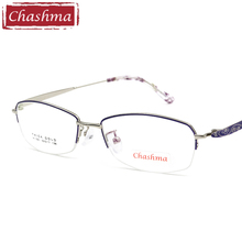 Chashma Brand Designer Prescription Glasses Gafas Mujer Quality Alloy Frames Light Eyeglasses Women Semi Rimmed Occhiali 2024 - buy cheap