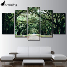HD Printed 5 Piece Canvas Art Tropical Banyan Tree Painting Green Forest Wall Pictures for Living Room Free Shipping NY-7009B 2024 - buy cheap