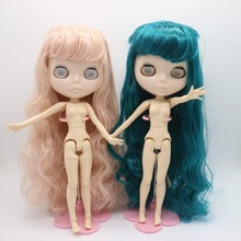 Without eyes chips  joint body Nude blyth doll for DIY pink & green 2024 - buy cheap
