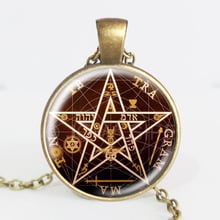 2017 Newest Personality pentagram glass Pendant Necklace charm Wiccan necklaces charms Occult pendants Jewelry 3 colors 2024 - buy cheap