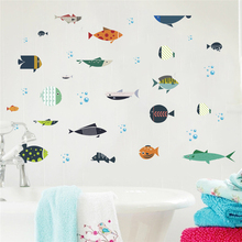 cartoon seabed fish bubble wall stickers bedroom nursery home decor accessories cartoon wall decals pvc mural art diy posters 2024 - buy cheap