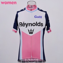 Популярная женская розовая велосипедная майка в классическом ретро стиле с коротким рукавом pro team MTB Road Racing велосипедная одежда для велоспорта Maillot Ciclismo 2024 - купить недорого