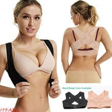 Women Posture Corrector Bra Support Back Shoulder Brace Correct Belt Adjustable Black Beige 2024 - buy cheap