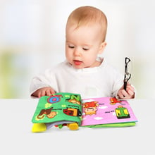 Детская Мягкая тканевая книжка, звук шелеста, для раннего образования, книжки-погремушки, коляска для новорожденных, для обучения на английском языке, 4 вида стилей 2024 - купить недорого