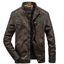 Jaqueta masculina de couro sintético, casaco masculino de couro para motocicleta escovado, jaqueta de couro para homens, multi bolsos, revestimento de roupa de exterior 2024 - compre barato