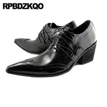 Sapato de salto alto personalizado estilo britânico, sapato preto de casamento com cadarço estilo italiano, oxfords de ponta fina, sapato masculino de marca de luxo para passarela 2024 - compre barato