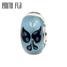 Emith Fla 925 Sterling Silver Large Hole Animal Butterfly Murano Glass European Charm Beads Fit Brand Bracelet Jewelry 2024 - buy cheap