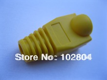 Conector de plugue modular, 50 peças cat5 cat6 rj45 8p8c tampa de extremidade de bota, cor amarela 2024 - compre barato