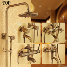 Luxury Bathroom rainfall shower set Antique shower faucet mixer tap wall shower set 2024 - buy cheap