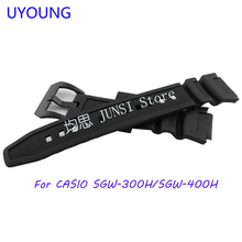 UYOUNG Watchband For Casio SGW-300H/SGW-400H Watch bands Black Silicone Rubber Strap For men Bracelet 2024 - buy cheap