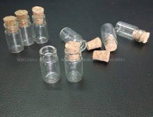 Botella de vidrio Vacío claro con tope de madera, Mini frasco de vidrio de muestra, 1ml, 10 Uds. 2024 - compra barato