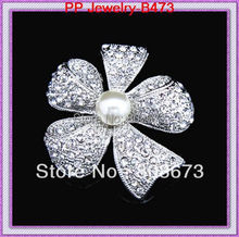 Vintage Silver Plated Stylish Design Bow Brooch with Clear Rhinestones and Ivory Pearl Women Jewelry Brooch Pins 2024 - buy cheap