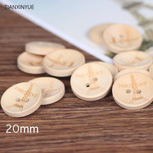Eifel de madeira para costura, raspador de madeira da moda 20mm com dois botões de madeira natural, acessórios de roupas diy 2024 - compre barato