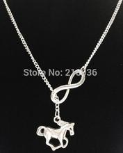 Colgante de plata Vintage para mujer, colgante con forma de caballo infinito, estrella de mar, brújula, nudo Bff, timón de aeroplano, libélula, L473 2024 - compra barato