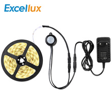 Excelux-fita led flexível, 12v, com sensor de movimento, desliga e liga automaticamente, 1m, 2m, 3m, 4m, 5m, smd2835, fonte de alimentação 2024 - compre barato