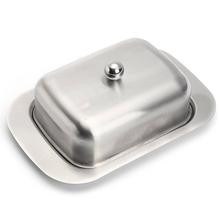 Aço inoxidável caixa de manteiga cozinha cozinhar ferramenta bandeja armazenamento queijo frutas salada jantar pratos recipiente comida bandeja com tampa 2024 - compre barato