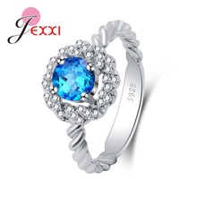 Shinning Round Cubic Zirconia Pretty Rhinestone High Quality 925 Sterling Silver Rings Anniversary Presents For Women 2024 - buy cheap