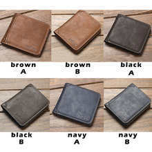 Hot Selling Men PU Leather Wallet Vintage Cash Money Purse Name Cards License Holder Brown / Black / Navy -B5 2024 - buy cheap