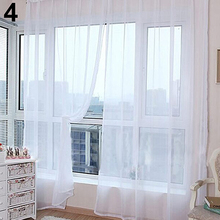 1Pc 100*200cm Home Voile Pure Color Window Curtain Tulle Panel Sheer Scarf Valance Decor Curtain Home Bedroom Decoration 2024 - buy cheap