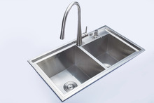 (78X43x22cm) Handmade Double Bowl Undermount Kitchen Sink 304 Stainless steel Sink with Pull Out Mixer Faucet Hot and Cold Type 2024 - buy cheap
