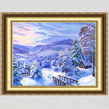 2018 Nova Needlework Diamante Pintura Bonita Paisagem da Neve do Inverno Bordado Todos Para Praça Broca Strass Imagem Em Mosaico 2024 - compre barato