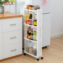MICCK Kitchen Shelf Side Cargo 3/4 Layer Refrigerator Storage Rack With Wheels Detachable Layer Bathroom Clearance Storage Shelf 2024 - buy cheap