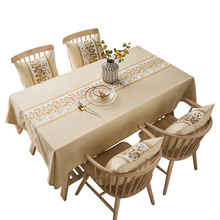 Luxo nórdico jacquard toalha de mesa upscale linho algodão flor decoração retângulo à prova dwaterproof água pano travesseiro capa têxtil casa 2024 - compre barato