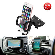 New Universal 360 Degree Car CD Slot Holder Mobile Phone GPS Sat Nav Stand Cradle Mount Auto Stand Dashboard Slot  Bracket Black 2024 - buy cheap
