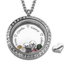 XiaoJing 925 Sterling Silver Personalized Customizable Engraved Floating Charm Locket For Mom or Grandma Silver Jewelry 2019 2024 - buy cheap