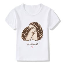 2019 Children Hedgehog Hug/Kiss Print Funny T-Shirts Kids Summer Top Girls Boys Short Sleeve Clothes Casual Baby T shirt,ooo2121 2024 - buy cheap