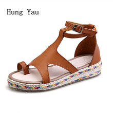 Woman Sandals Shoes 2018 Summer Style Wedges Flat Gladiator Women Fashion Buckle Slippers Rome Platform Beach Plus Size 34-43 2024 - buy cheap