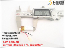 [SD] 401230 3.7V,120mAH,[401233] Polymer lithium ion / Li-ion battery for TOY,POWER BANK,GPS,mp3,mp4,cell phone,speaker 2024 - buy cheap