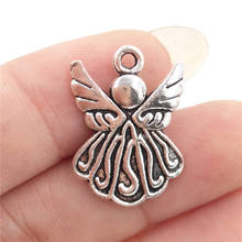 BULK 30 Zinc Alloy Metal Angel Wing Charms Antique Silver plated Religious Pendant for DIY Jewelry Making 21*15mm 1.9g 2024 - buy cheap
