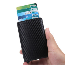 Wholesale Credit Card Holder Automatic Pop Up Card Id Holder Aluminum Wallet PU Leather Card Holder Anti-theft Wallet Card Case 2024 - buy cheap