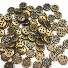 400 pces 10mm cor de bronze antigo plástico redondo 4 furos botões camisa para vestuário scrapbooking acessórios costura enfeites 2024 - compre barato