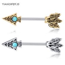 TIANCIFBYJS Opal Arrow Nipple Bars Barbells Rings 14G Stainless Steel Tragus Cartilage Piercing Body Jewelry for Women Men 20pcs 2024 - buy cheap