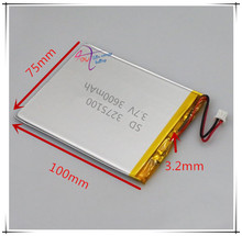 Li-po XHR-2P 2.54 3.7 V 3600 mAh bateria de polímero de lítio 3275100 2024 - compre barato
