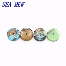 SEA MEW 50PCS 6mm 8mm 10mm Natural Optimize Colorful Gem Stone Beads Flat Beads Loose Spacer Beads For Jewelry Making 2024 - buy cheap