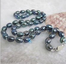 YH @ CS> 18 "10-13 MM NATURAL TAHITIAN genuino Pavo Real azul perla collar 2024 - compra barato