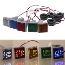 Square LED Digital Dual Display Voltmeter & Ammeter Voltage Gauge Current Meter AC 60-500V 0-100A 2024 - buy cheap