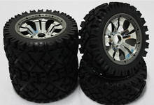 KM 5 Spoke Chrome All-terrian tires set for 1/5 Baja 5B SS 2024 - buy cheap