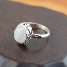 Женское серебряное кольцо FNJ, кольцо из тайского серебра 925 пробы с натуральным лунным камнем, Размер 6,5-8 2024 - купить недорого