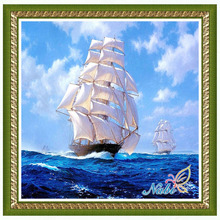 boat printed  dmc pictures 2123R - Square diamond mosaic painting Diamond embroidery cross stitch 2024 - buy cheap