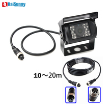 HaiSunny 4 Pin Bus Trailer CCD 18 LED IR Night Vision Car Rear View Reverse Camera Bus Truck 9-26V 2024 - buy cheap