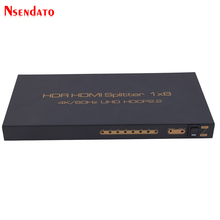 Divisor HDMI 4K HDR 1x8 4K x 2K 60Hz 1 In 8 Out HDMI Switch Converter con adaptador de corriente compatible con DTS Dolby HDCP2.2 3D 1080p HDTV 2024 - compra barato