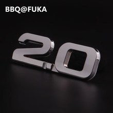 BBQ@FUKA Car Metal Silver 2.0 2.0T TSI Rear Trunk Emblem Badge Sticker Fit For vw Beetle CC Golf Jetta Nuevo Passat Car-Styling 2024 - buy cheap