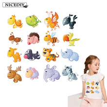 Nicediy-Parches de ciervos de dibujos animados para ropa de bebé, pegatinas de vinilo con transferencia de calor, apliques de camiseta DIY 2024 - compra barato
