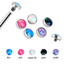 Charming Surgical Steel Body Piercing Jewelry Shellhard Crystal Opal Dermal Anchor Top Micro Dermal Head Piercing Jewellery 2024 - buy cheap