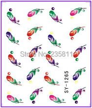 1X  Nail Art Water Transfers Stickers Nail Decals Stickers Water Decal  Peacock Feather  Plumage SY1265 2024 - buy cheap